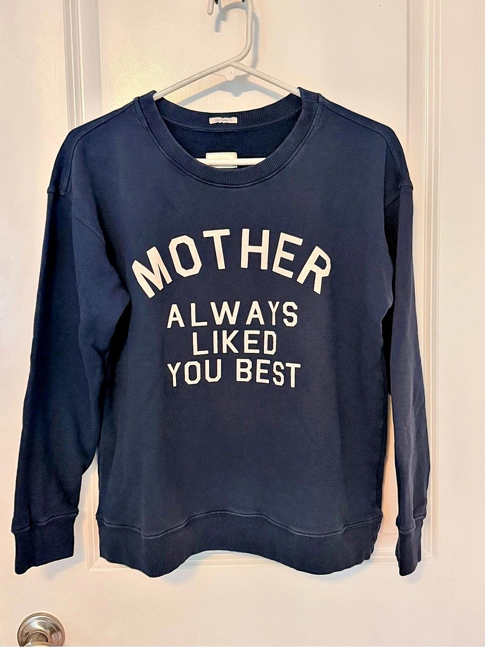 MOTHER Always Liked You Best Sweatshirt in Black Size Large Like New